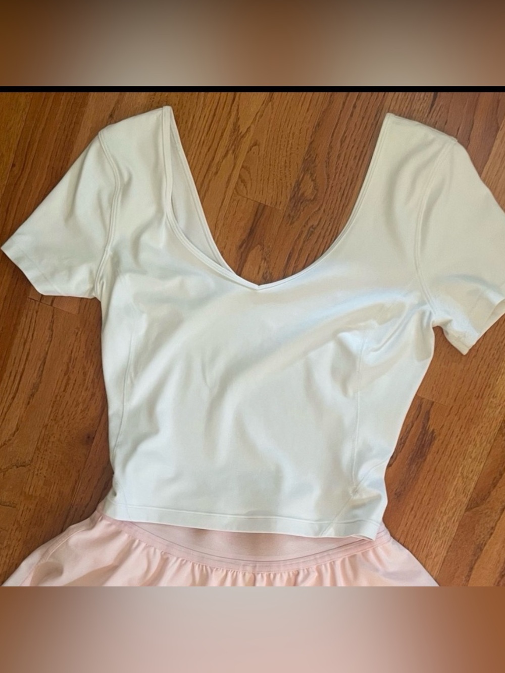 Lululemon Scoop Back Align Short Sleeve Crop Top Shirt. White🤍